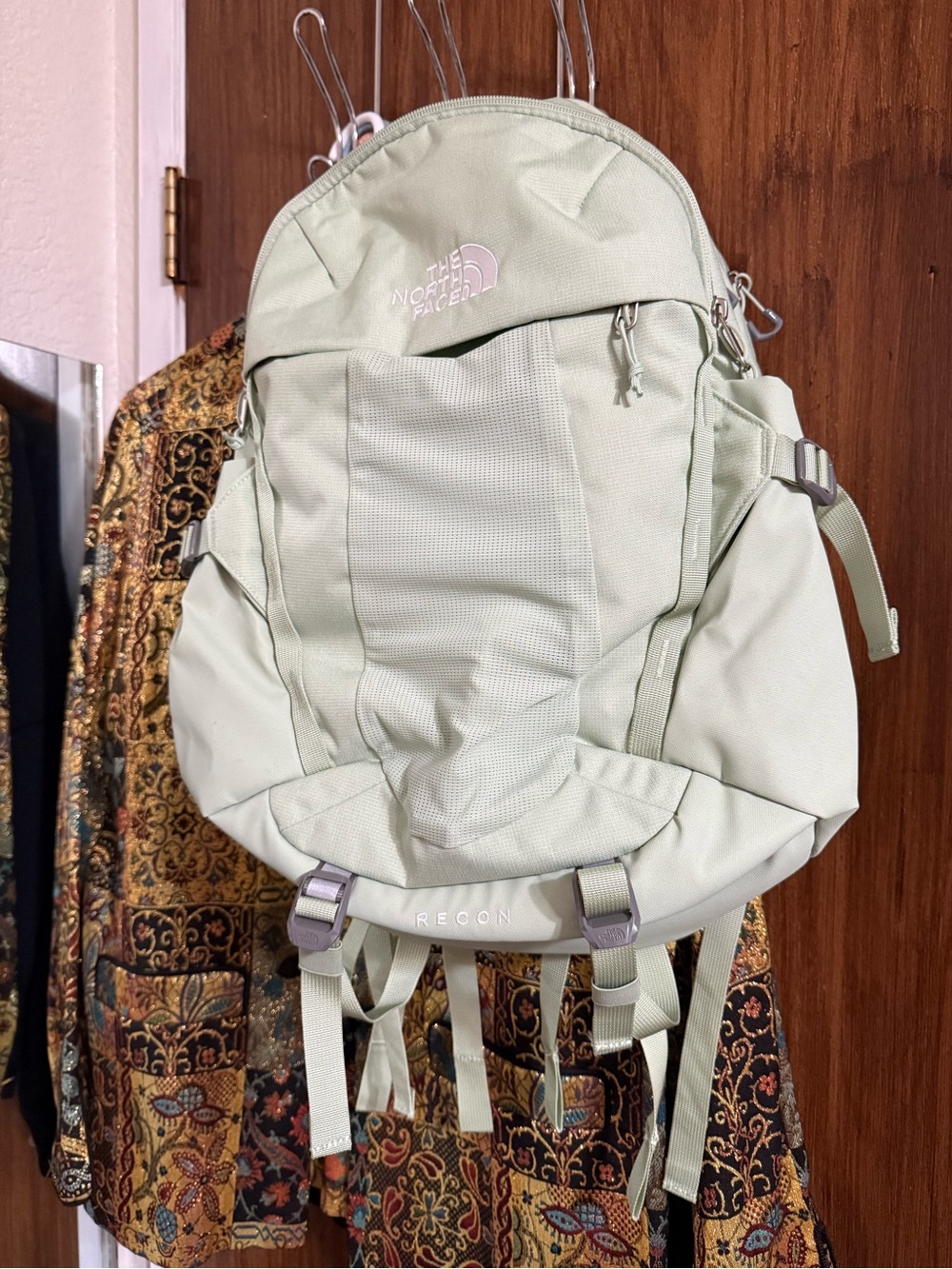 The North Face Sage Green Backpack with Front Pocket